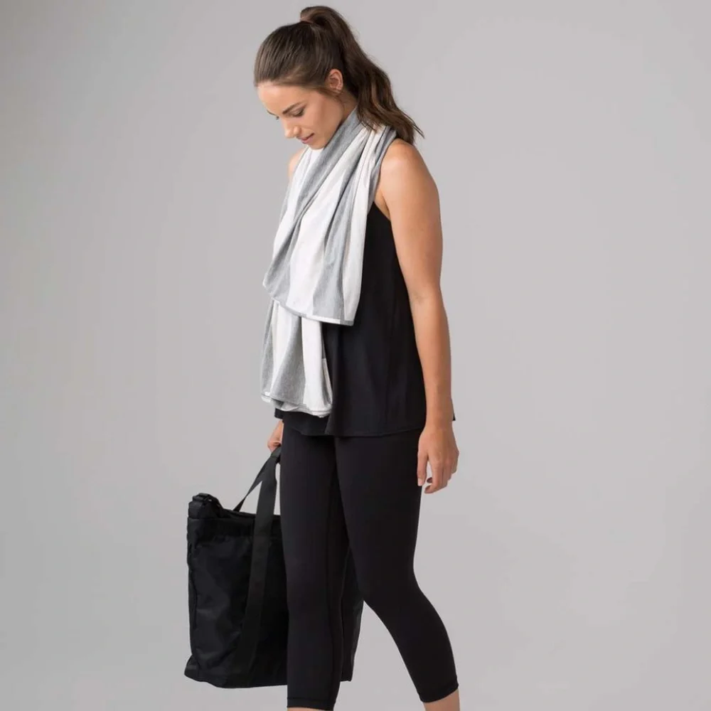 Lululemon Sage Scarf (Cotton) Bold Stripe Medium Grey Heathered Angel Cardigan